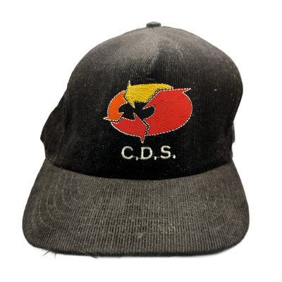 Vintage Stylemaster Corduroy Snapback Hat Black C.D.S. Logo Made in USA