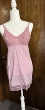 VTG Warners, Jr. Intimates Rose Pink Short Nightgown Lingerie SZ M 36B NICE