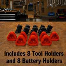Fits Milwaukee M12 Tool and Battery Wall Mount Holder 8 of Each Organizer