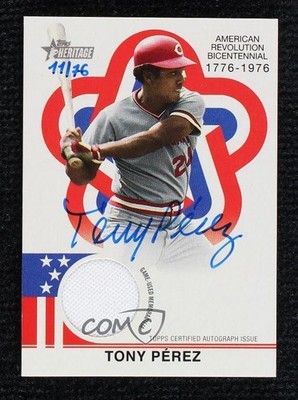 2025 Heritage High Number Bicentennial Relics 11/76 Tony Perez Pérez Auto tw0