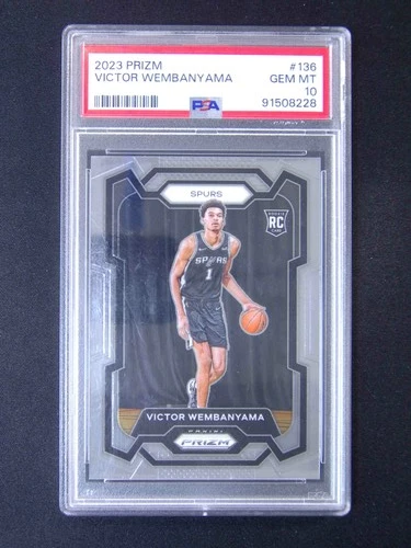 2023-24 Panini Prizm Victor Wembanyama #136 RC Rookie PSA 10 -c