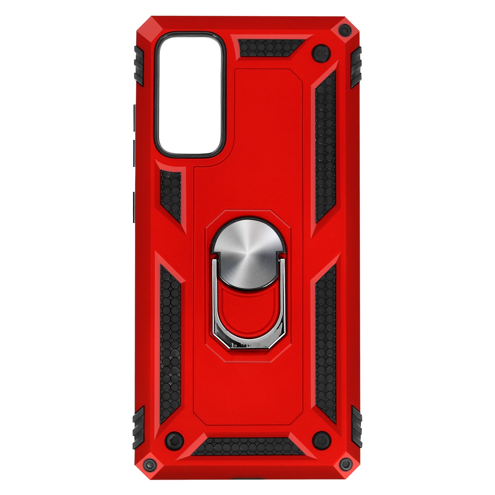 Coque antichoc Galaxy S20 FE avec béquille anneau rotatif rouge