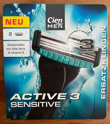Cien Men Active 3 Sensitive 8x Ersatzklingen, 3-Klingen System Rasierklingen neu