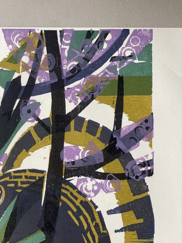 Frühling Truthahn - Heinz Friedrich - Farb-Holzschnitt - Jahreszeit Vogel - 1989 - Bild 3 von 4