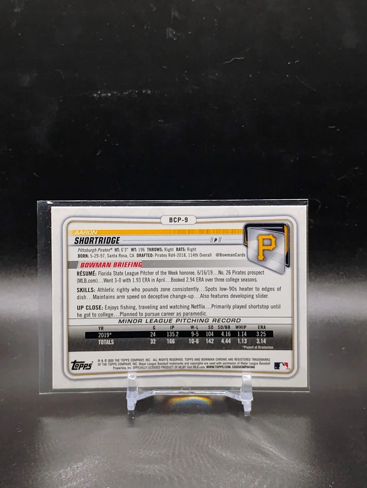 2020 Bowman Sapphire #BCP-9 Aaron Shortridge - Image 2 of 2