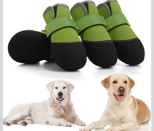DOGOYS Dog Shoes Waterproof, Non-Slip 2 Sets Orange and Green - 8 PCS- Size 5