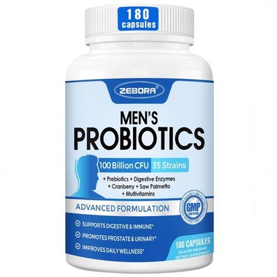 Probiotics for Men - 100 Billion CFU, Men's Probiotics for Gut Health, Prebio...