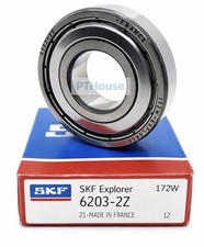SKF 6203 ZZ DEEP GROOVE BALL BEARING METAL SHIELDED 17x40x12 mm 6203 2Z 6203-2Z