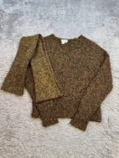 Royal Robbins Sweater Women Large Chunky Knit Popcorn Textured Pullover w/ Scarf