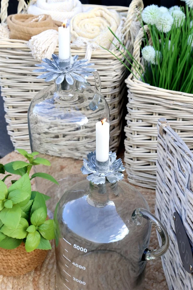 Metal Flower Candlestick Topper for Bottles, Flower Shape Dinner Candle Holder - Image 3 of 3