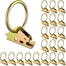 20 Pack Heavy-Duty Steel O-Ring E Track Accessories Tie-Down Anchors, Gold