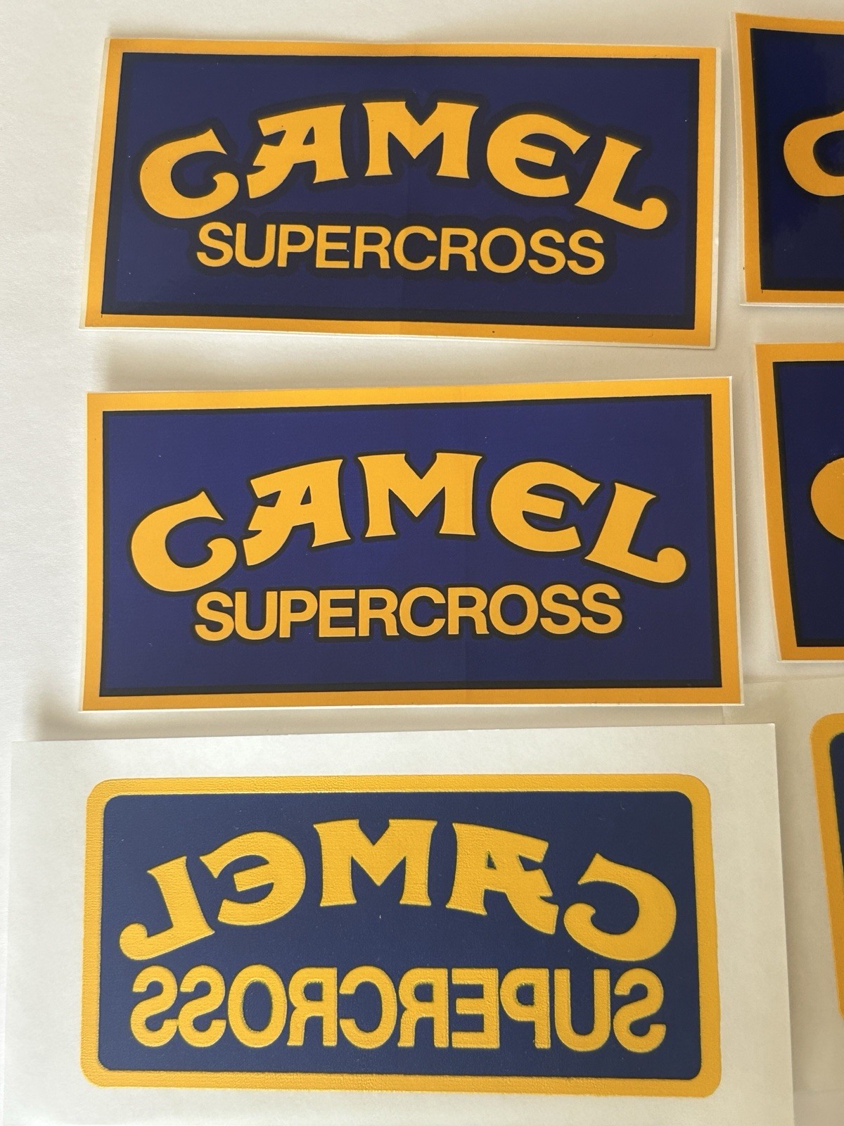 12-Original Vintage 1990’s Camel Supercross Stickers And Decal Motorcycle Racing