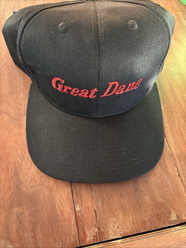 GREAT DANE  Adjustable Strap DEADSTOCK HAT CAP VINTAGE Black