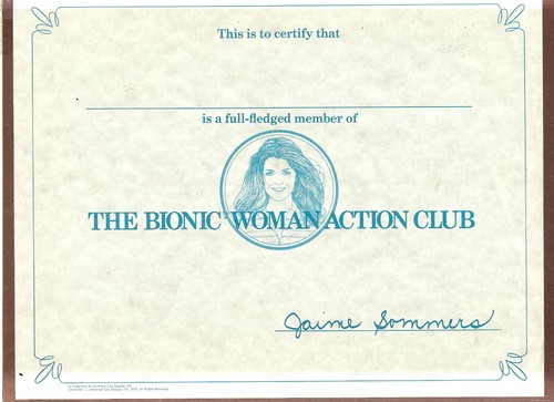 1974 The Bionic Woman, Bionic Action Club Kit Package with Envelope