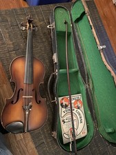 Vintage 1950s Superior 3/4 Violin with Case and Bow Playable Condition