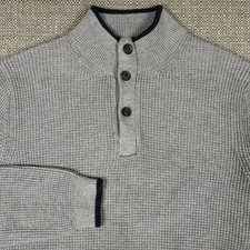 Brooks Brothers Boys Kids Youth Sweater L Gray Sweatshirt Button Up 100 Cotton