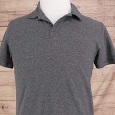 Hugo Boss Polo Shirt Mens Large Gray Regular Fit Cotton Jersey Knit Casual
