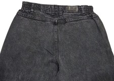 Vtg Lee Black Denim Jeans 80s 90s High Rise Stretch Waist Tapered USA Womens 14M