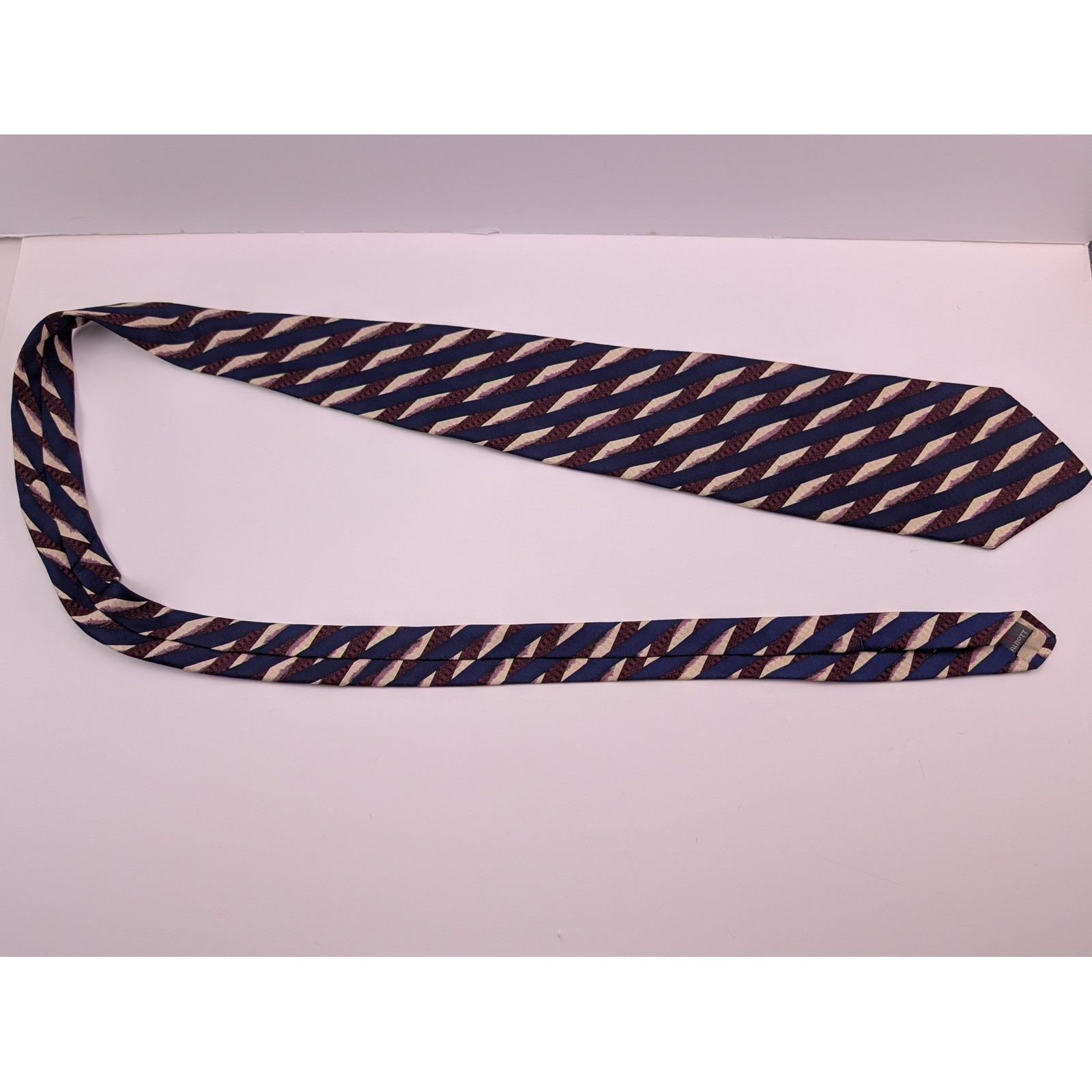 Robert Talbott Tie Mens Blue Burgundy Silk Geometric Stripe Studio Nordstrom USA image 9