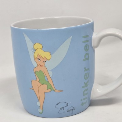 Disney Store Tinkerbell Coffee Tea Mug 16 oz  Pixie Dust Light Blue Fairies