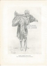 1908 WATER CARRIER UPPER EGYPT LANCE THACKERAY ART ILLUSTRATION PRINT