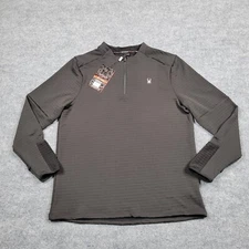 Spyder Sweater Men XL Black Thermal 1/4 Zip Pullover Insulated Active Skiing NEW