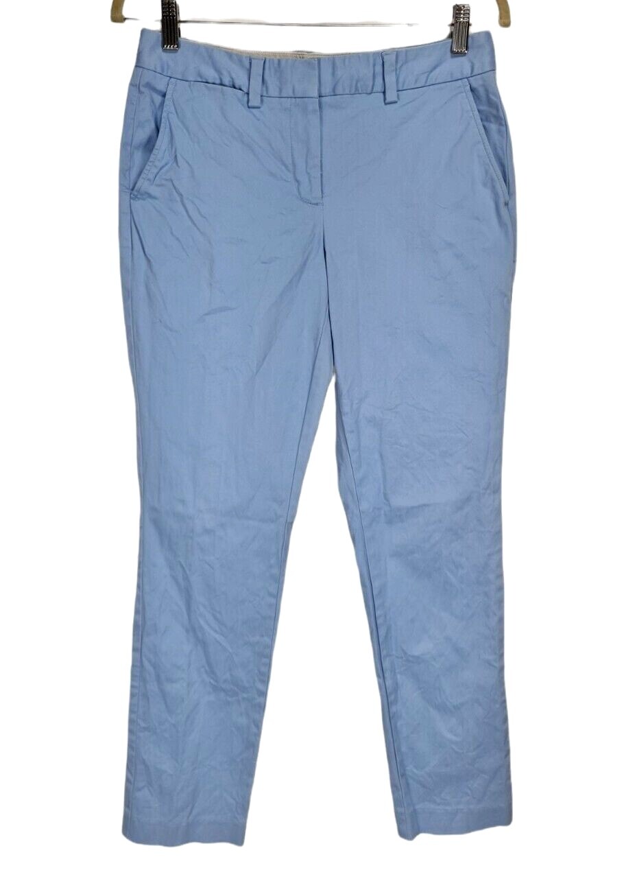 LANDS'END Light Blue Mid Rise Straight Leg Women Size 2 Flat Front Zip Up