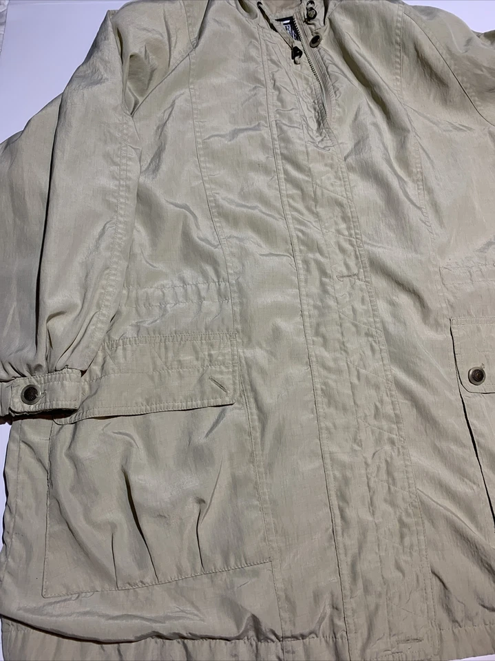 Vintage Fleet Street Women's Sz 2X Cream/ Tan Jacket Winter Coat W/ Hood - NICE - Image 2 of 4