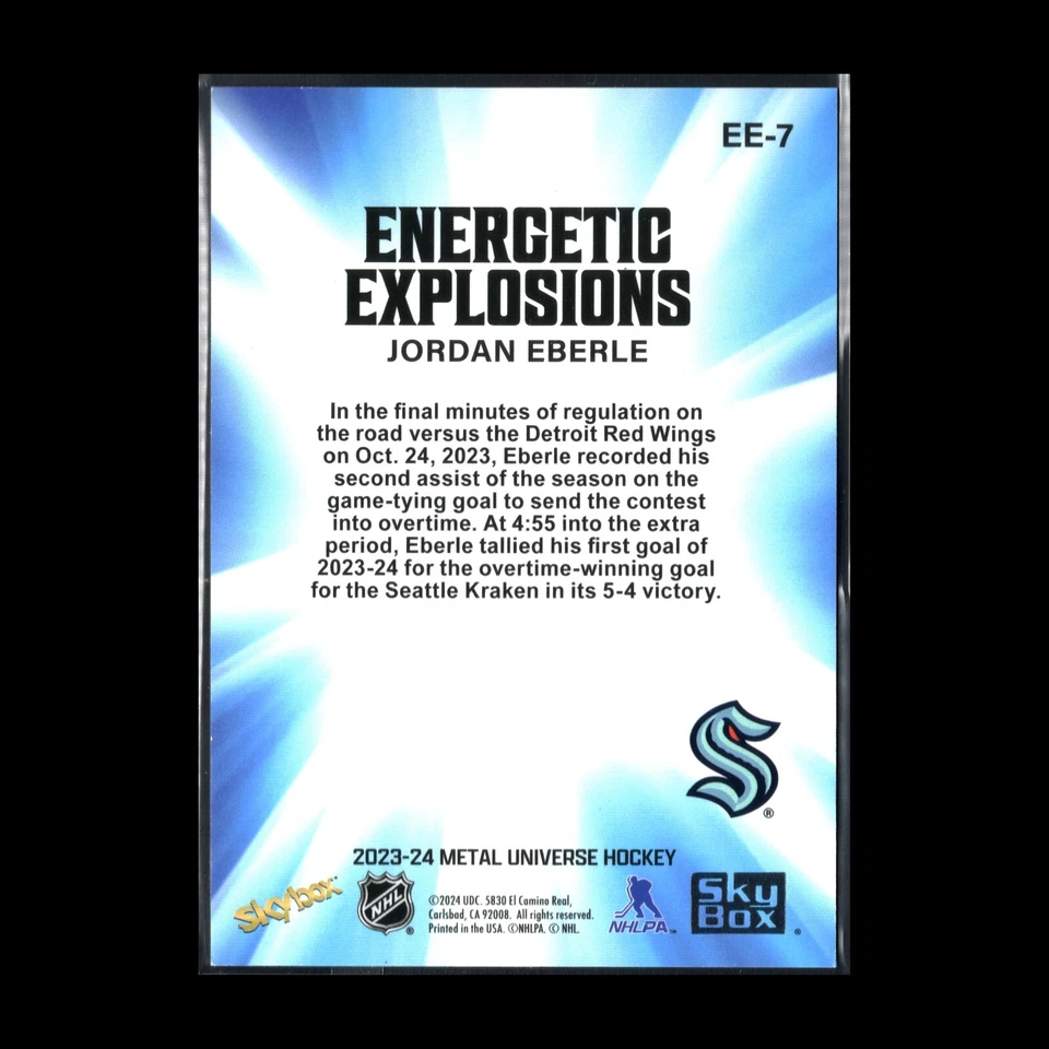 2023-24 SkyBox Metal Universe JORDAN EBERLE #EE-7 Energetic Explosions - Image 4 of 4