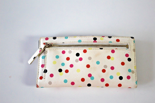 Kate Spade Slim Bifold Multi-coloured Polka Dot Cream Wallet - Picture 5 of 9