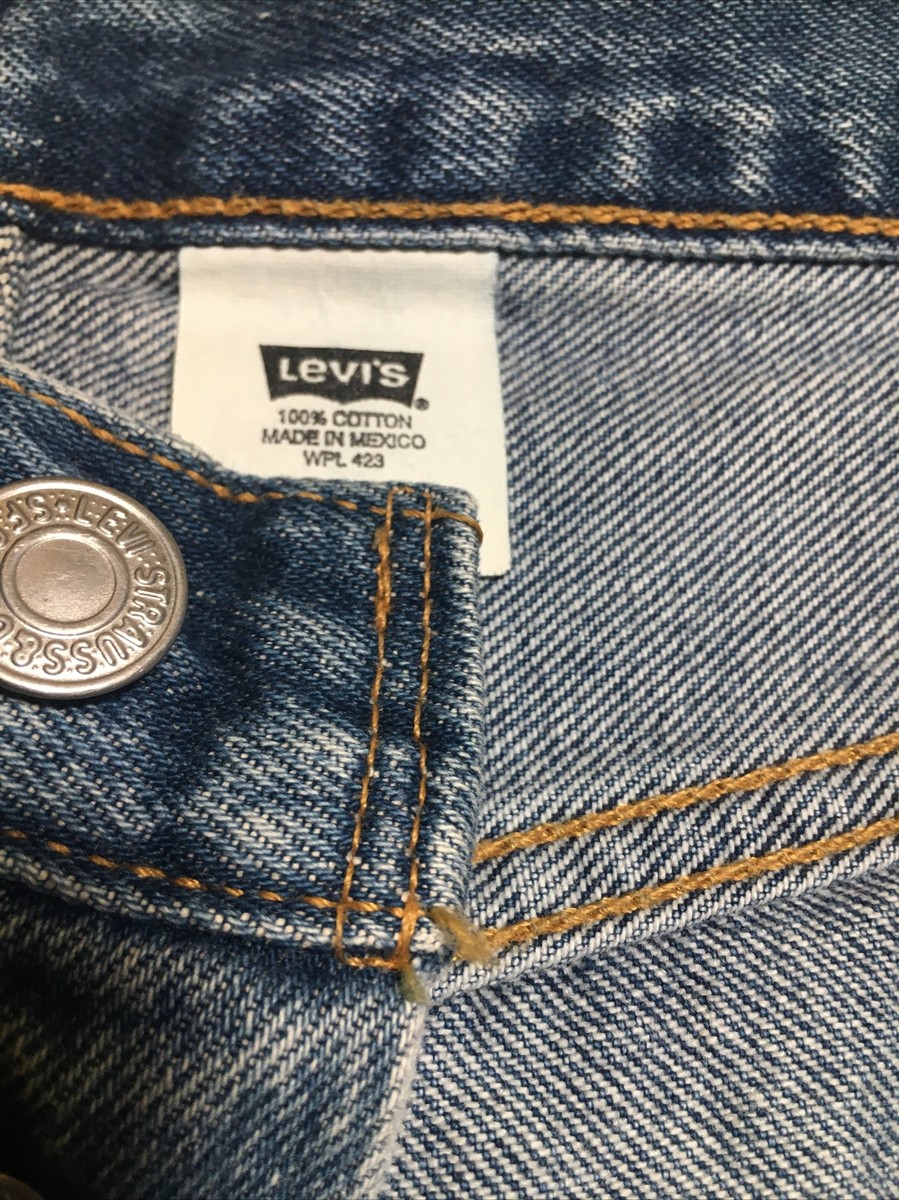 Vintage Levi's 501 Button Fly Blue Denim Jeans 34x28 (tag 36 X 30