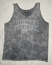 Vintage 90s Harley Davidson Motorcycle Tank Top Mens XL Faded Gray Made In USA