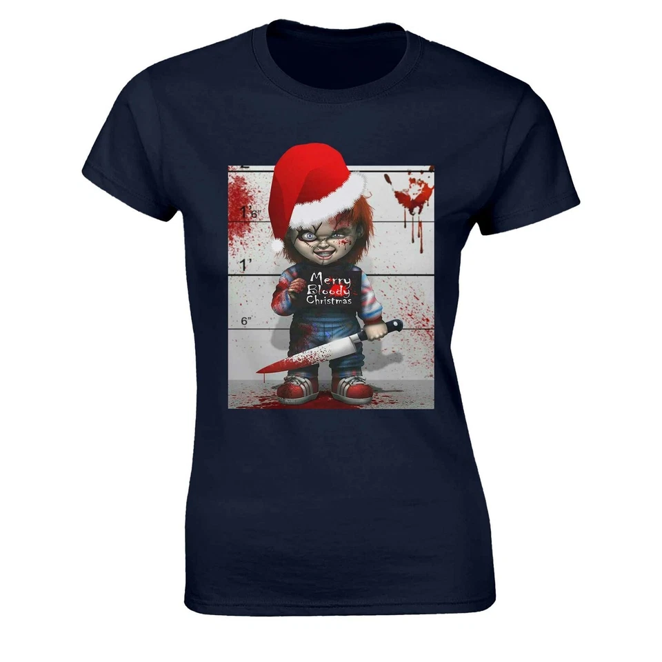 Chucky Bloody Christmas T-shirt for Men Women Kids Xmas Gift Plus Size Available - Image 2 of 4