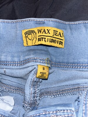Wax Jeans Butt I Love You Plus Size S Medium Blue Shorts Stretch Cuff