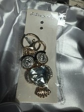 Sparkling Rhinestone Owl Keychain