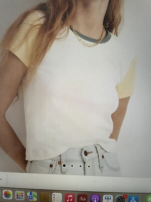 Madewell Rivet & Thread Baby Tee in Colorblock NWT