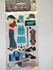 Sticko Classic Scrapbook Stickers SPORTY GIRL crafts cards basketball Sports