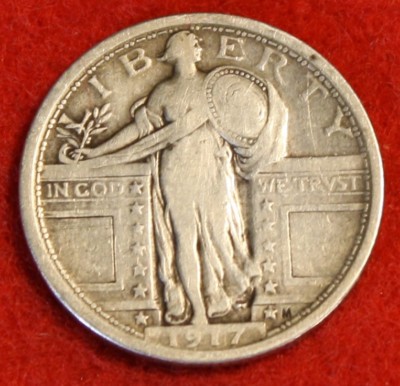 1917-P T1 Standing Liberty Quarter 90% Silver Coin Circulated SL264