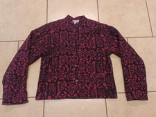 Vintage Monsoon Quilted Jacket Pink/black Size 10/12 100% Viscose