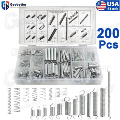 200pcs Coil Spring Small Metal Steel Expansion Compressed Springs Assorted Set 