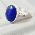 925 Sterling Silver Handmade Ring Genuine Lapis Lazuli Band Ring Gift For Her