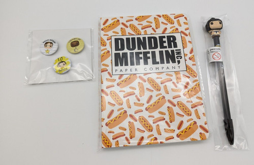 Dunder Mifflin Inc. Paper Company THE OFFICE Notebook, Pen + Pins Funko Gamestop
