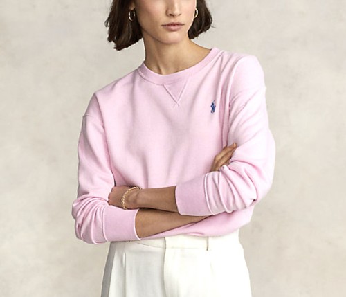 Fleece Pullover Sweatshirt Pink 