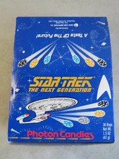 1992 STAR TREK THE NEXT GENERATION PHOTON CANDIES 2 SEALED PACKS + DISPLAY BOX