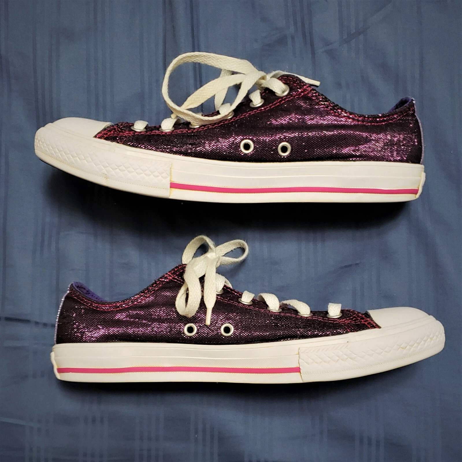 Scarpe bambina Converse All Star 654227F doppia lingua a pois viola brillante taglia 5 basse