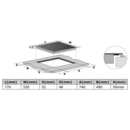 Autarkes Herdset: 60cm Einbaubackofen + 77cm Kochfeld Grill Umluft Heißluft - Bild 11 von 12
