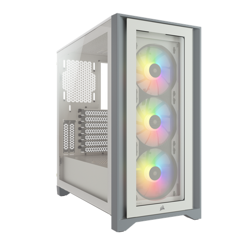 Corsair iCue 4000X RGB weiß Midi Tower ATX Gaming Gehäuse TG Seitenfenster - Bild 1 von 7