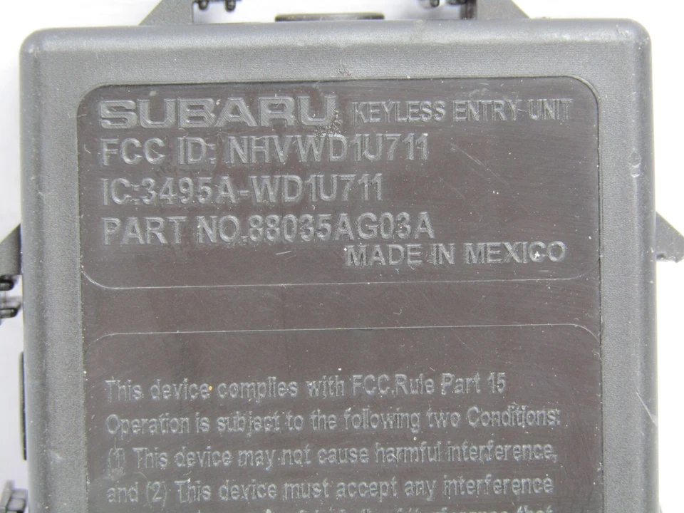 2005 - 2009 斯巴鲁 Outback 无钥匙进入模块 原始设备制造商 88035AG03A — 第 2/4 张图片