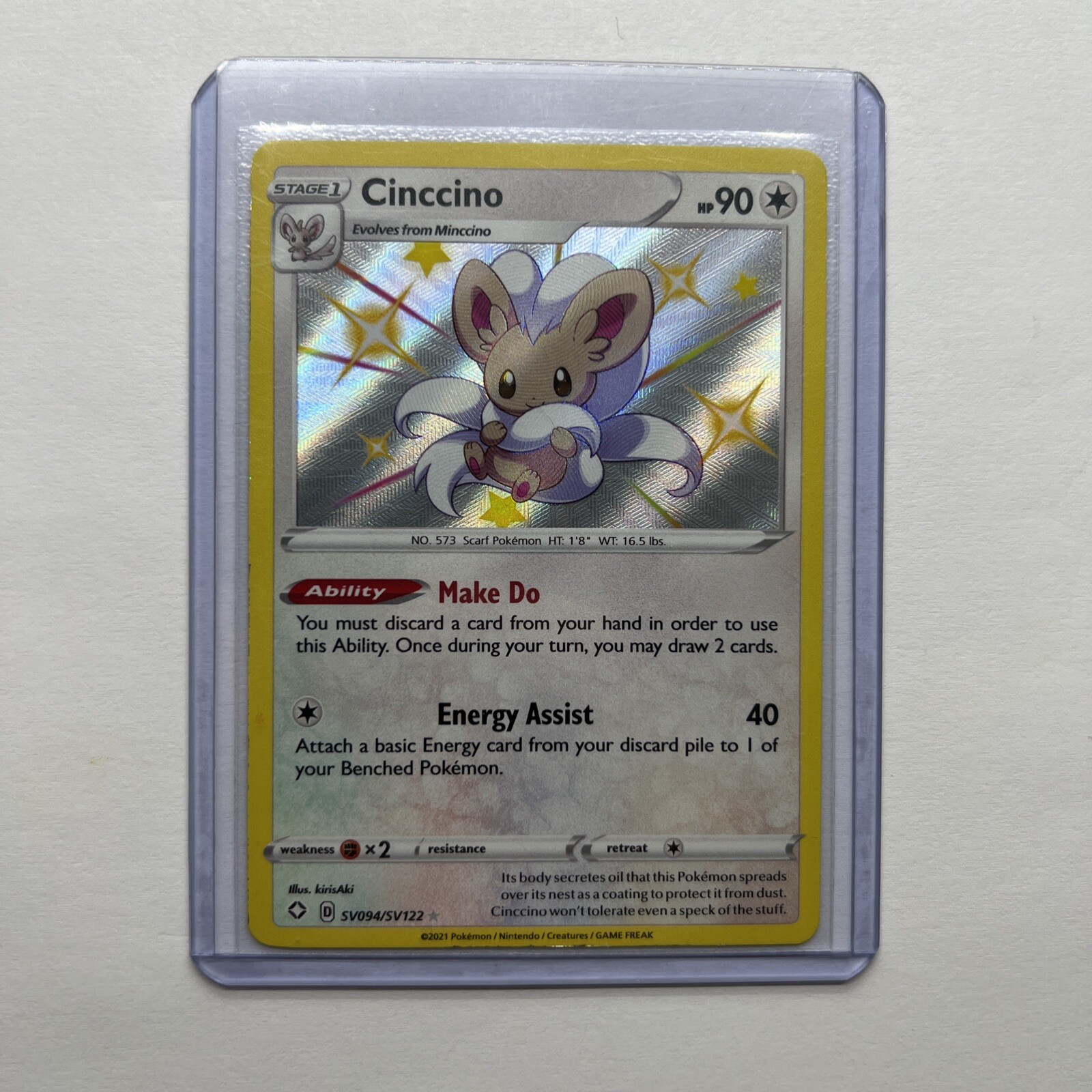 Cinccino SV094/SV122 Shiny Vault Shining Fates Pokemon Card NM