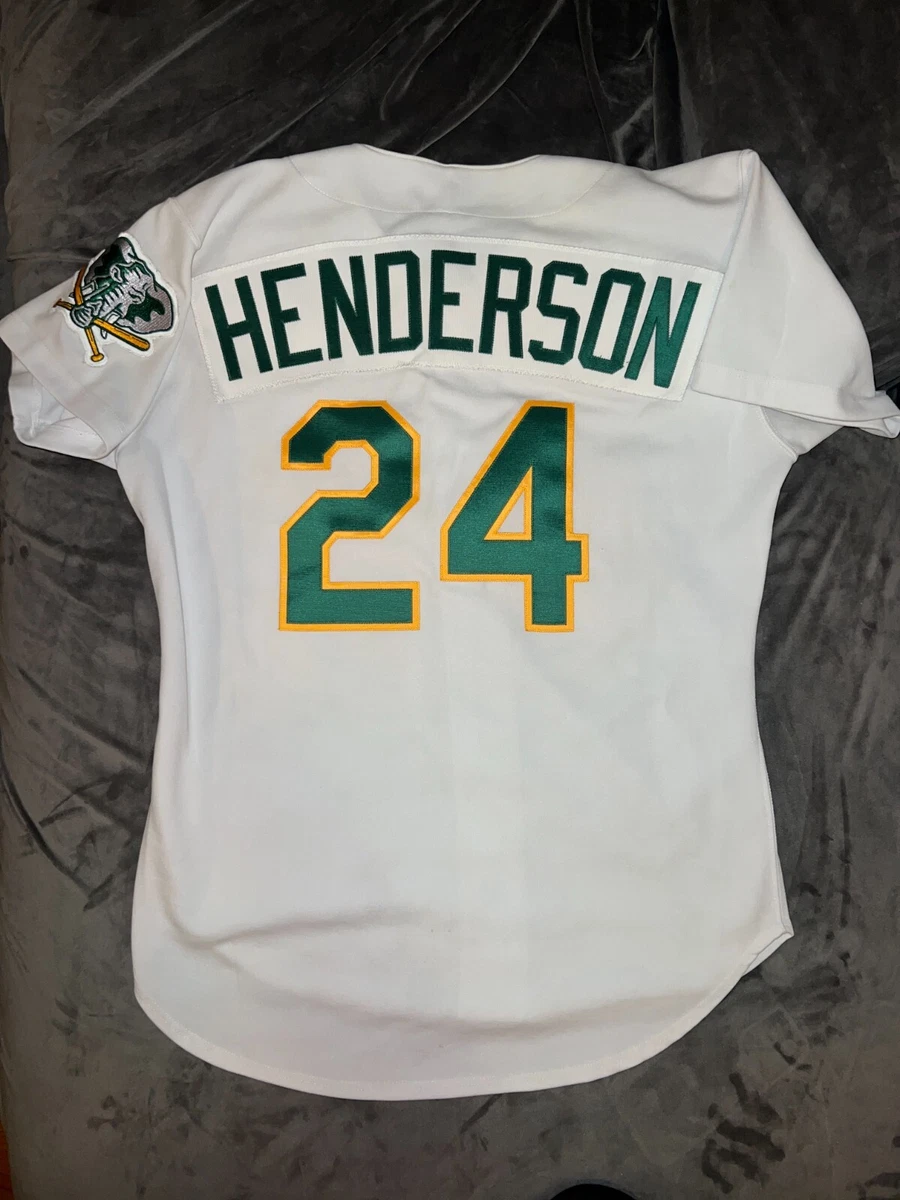 RICKEY HENDERSON AUTHENTIC Russell Athletic OAKLAND ATHLETICS Jersey 44  Canseco